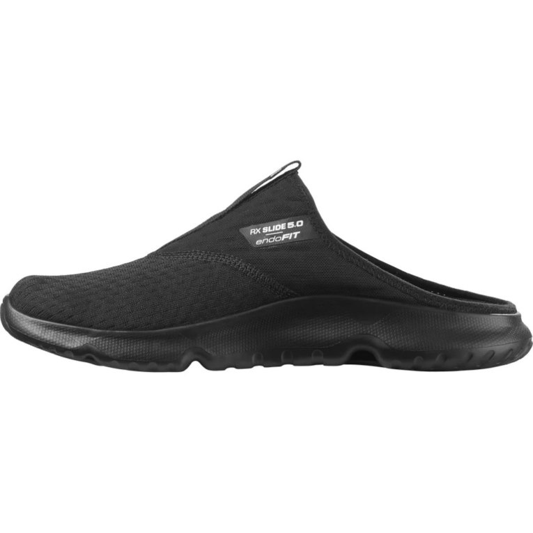 Black Salomon Reelax 5.0 Men's Slides | PH 86521A